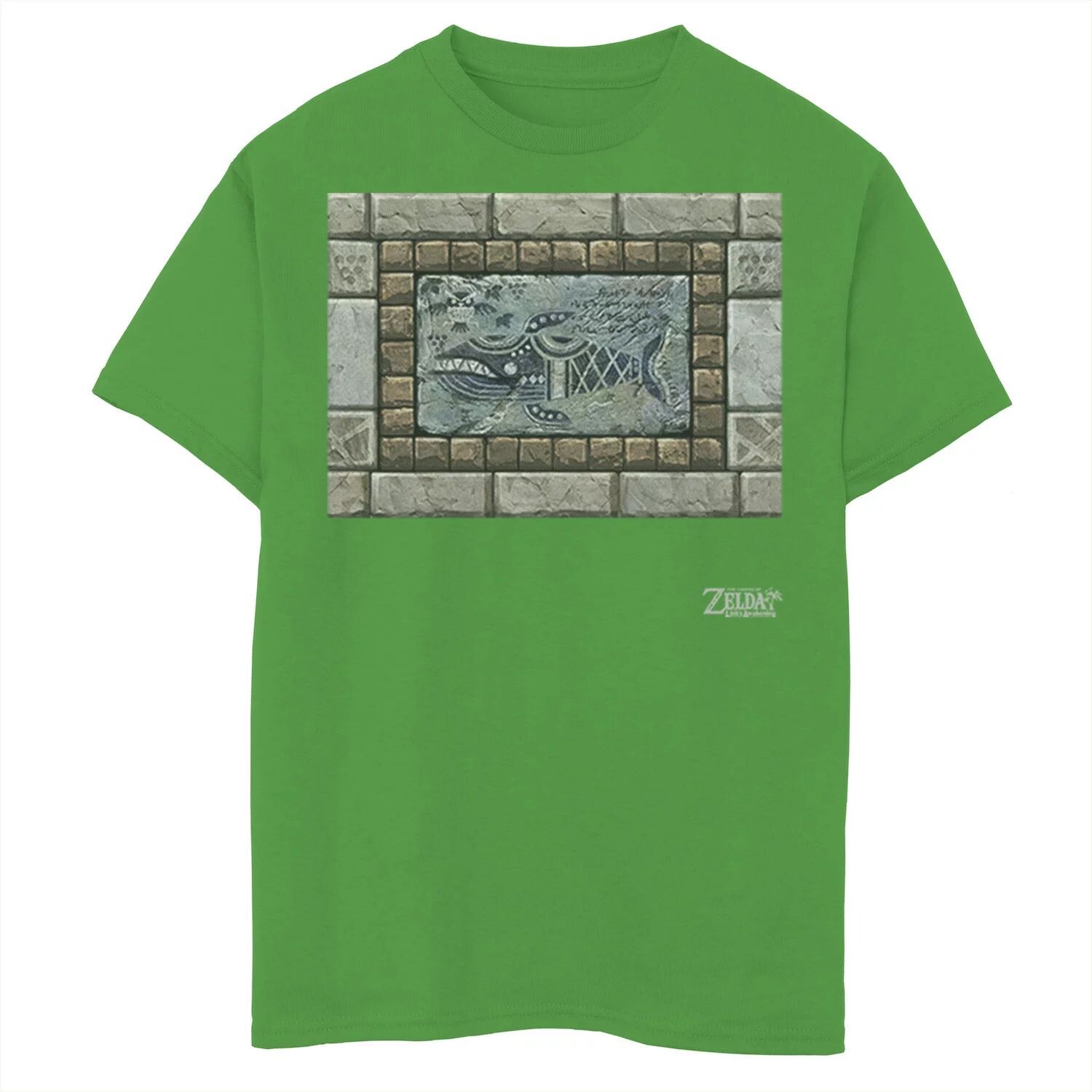 

Футболка Nintendo Legend Of Zelda Links Awakening Whale Stone для мальчиков 8–20 лет с портретом и графикой в ​​рамке Licensed Character