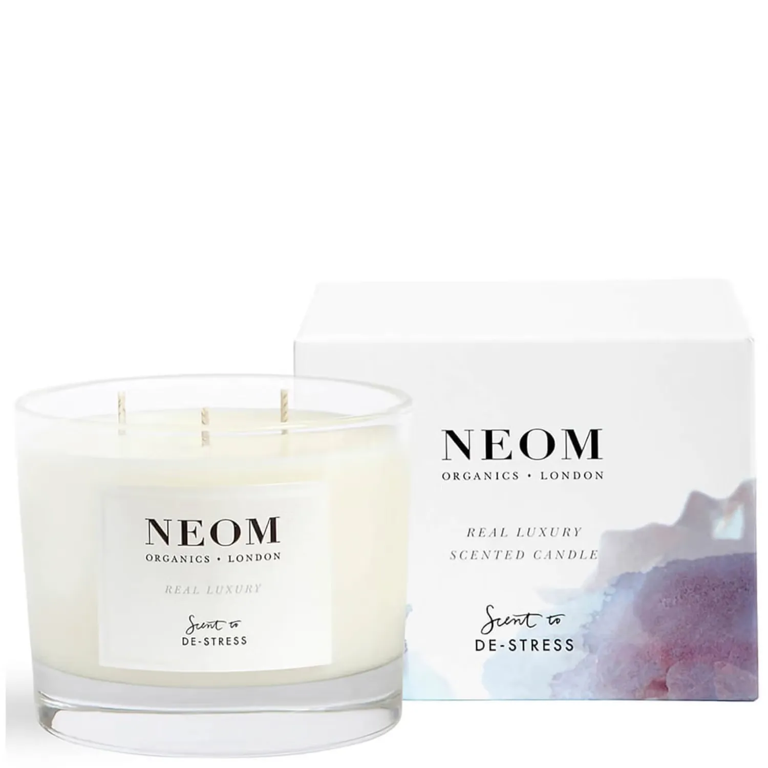 

Свеча Real Luxury De-Stress с ароматом и 3 фитилями Neom