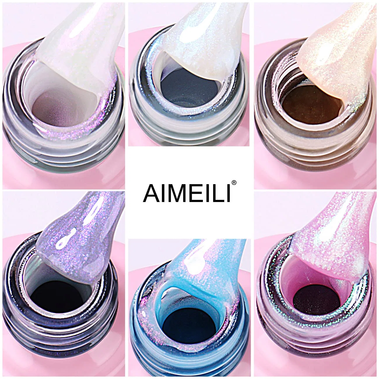 Набор гель-лаков AIMEILI с эффектом жемчуга (6 цветов) Aimeili, Kit6-42 — фото 2