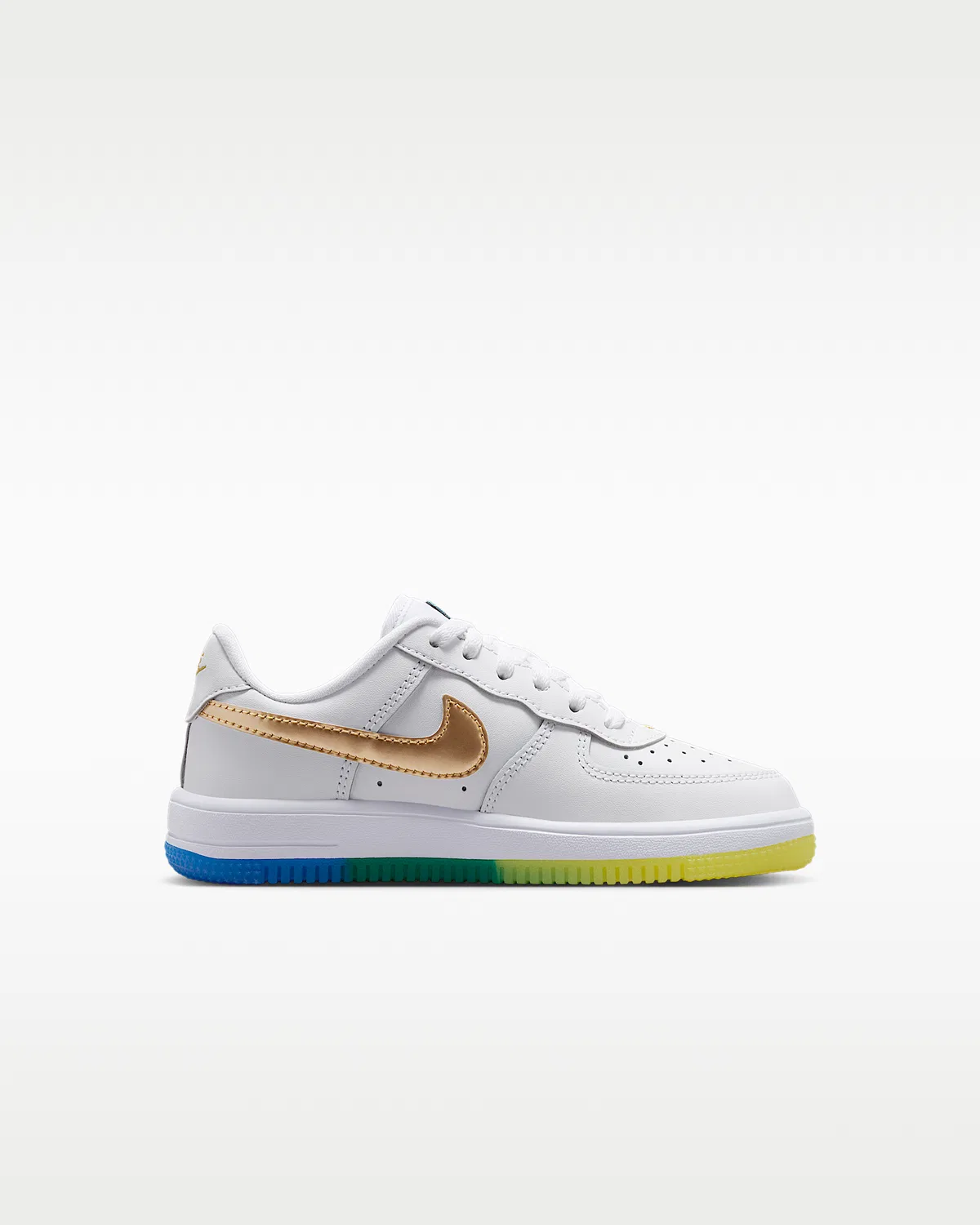 Кроссовки Nike Force 1 Low для малышей, White/Soar/Sonic Yellow/Metallic Gold — фото 3
