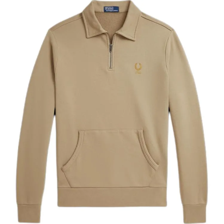 Поло с нагрудным карманом-молнией Polo Ralph Lauren, vintage хаки