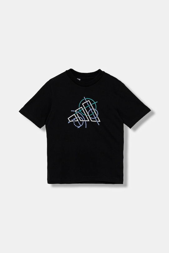 

Детская хлопковая футболка Adidas, черный