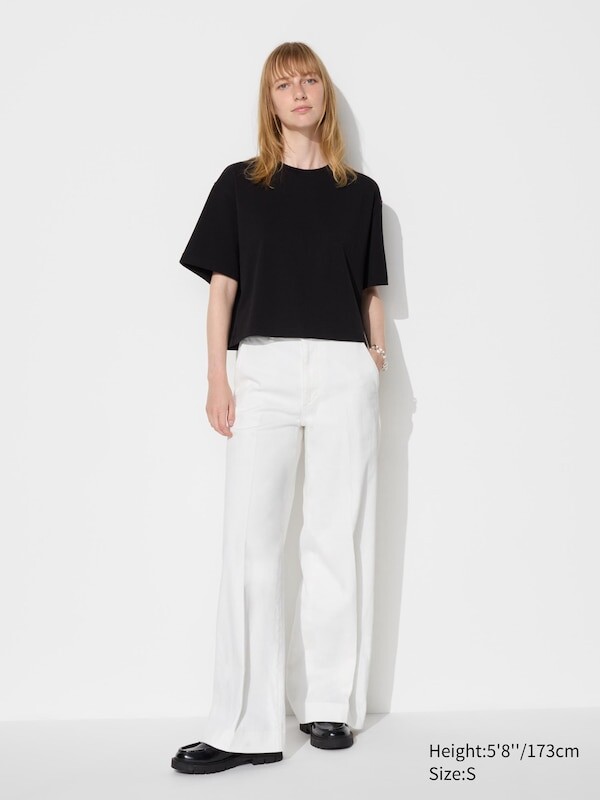 

Джинсы с широкими брюками длинные Uniqlo, белый
