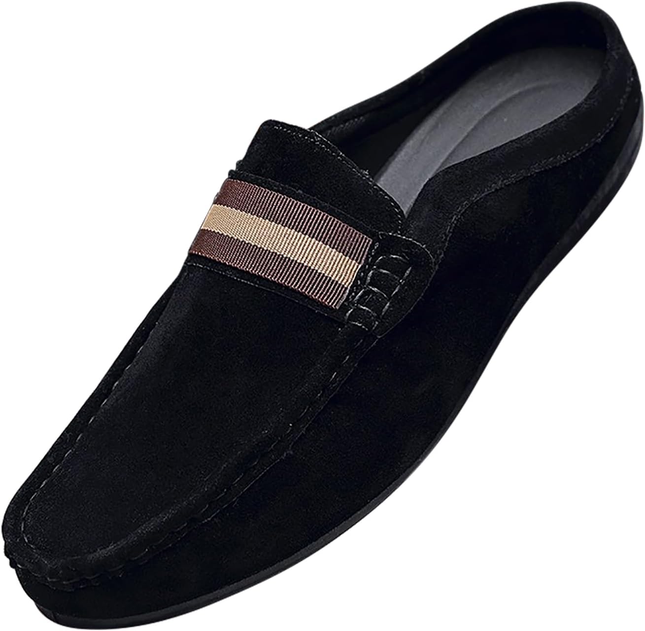 

Мужские тапочки Abborora Летние дышащие слипоны Лоферы для официальной и повседневной носки с открытой пяткой, черный