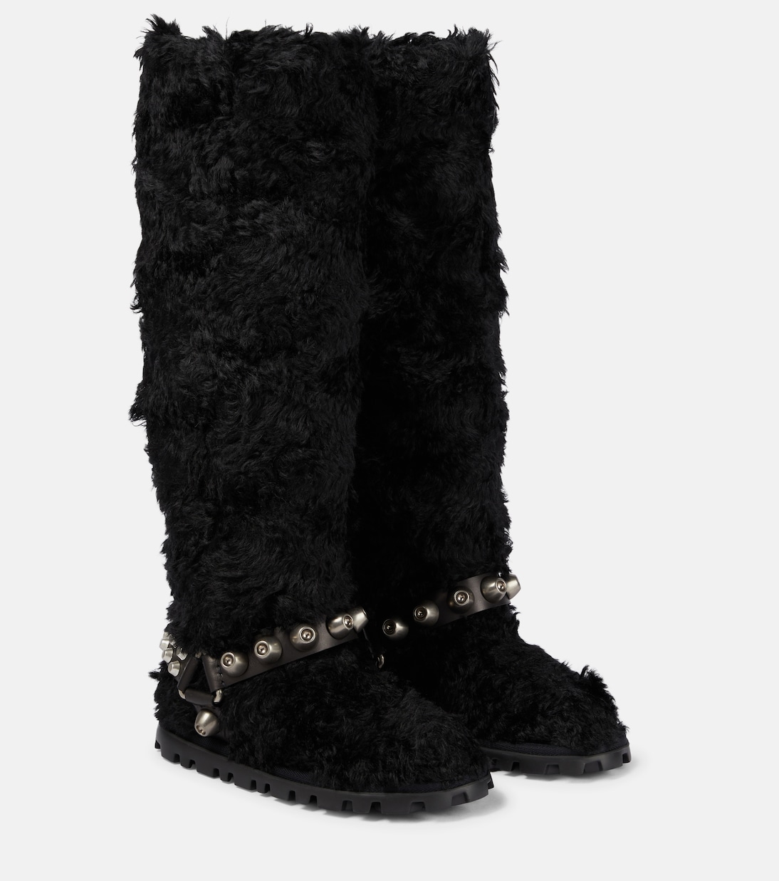 Сапоги из искусственной овчины Miu Miu, Nero