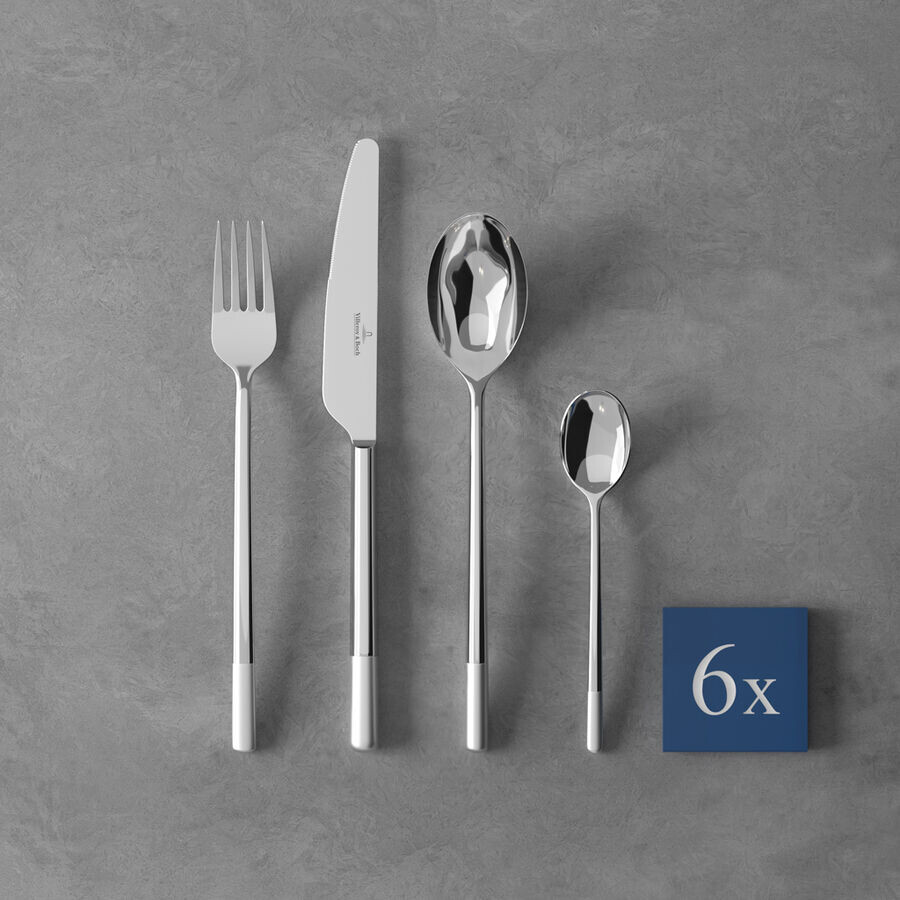 

Набор столовых приборов Ella из атласа, 24 предмета 42х27х5см Villeroy & Boch, серебро/платина