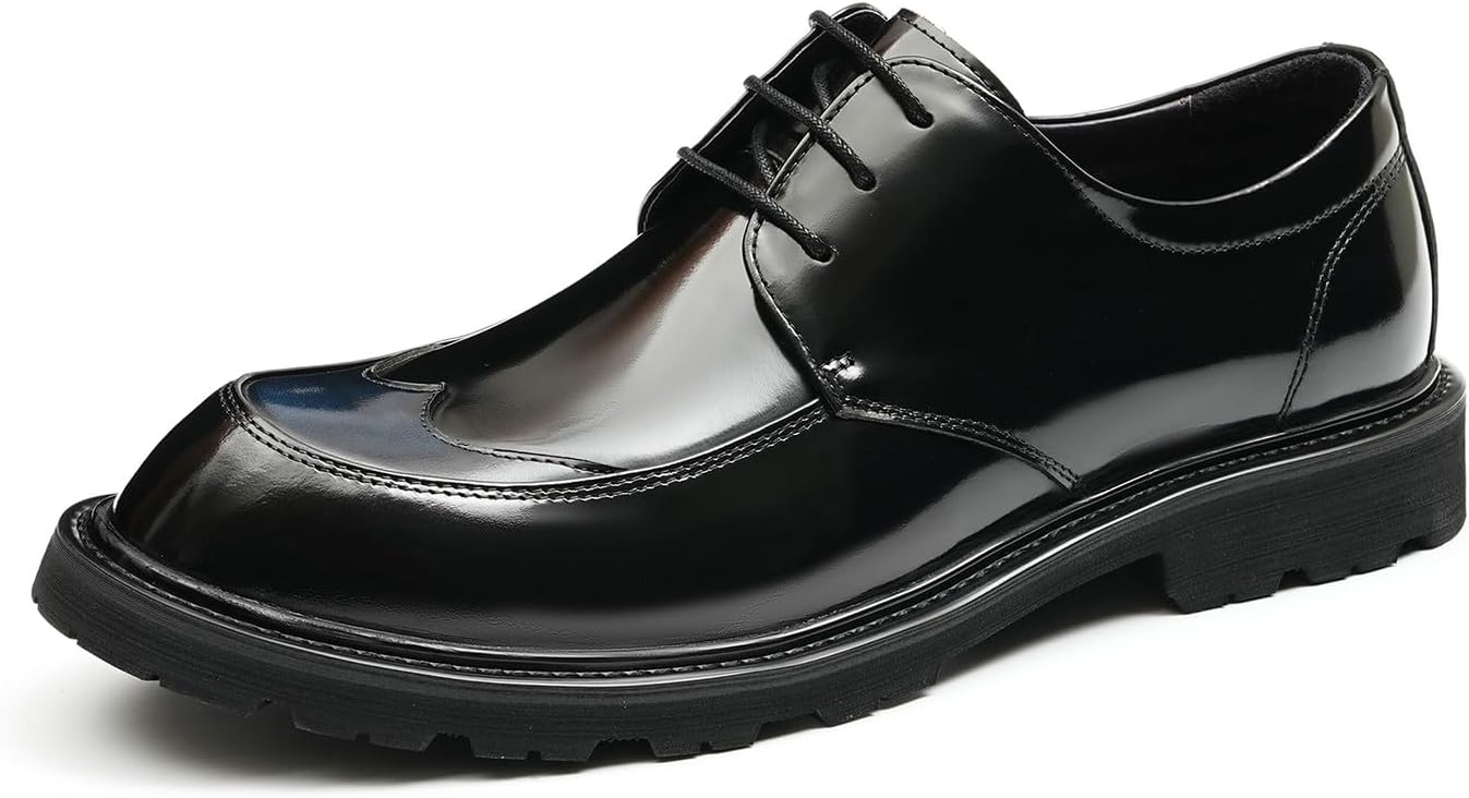 

Мужские оксфорды Santimon из лакированной кожи- модные и комфортные туфли с крыльями и брогированием, подходящие для выпускного вечера, костюма, смокинга, свадьбы и делового или повседневного ношения, черный