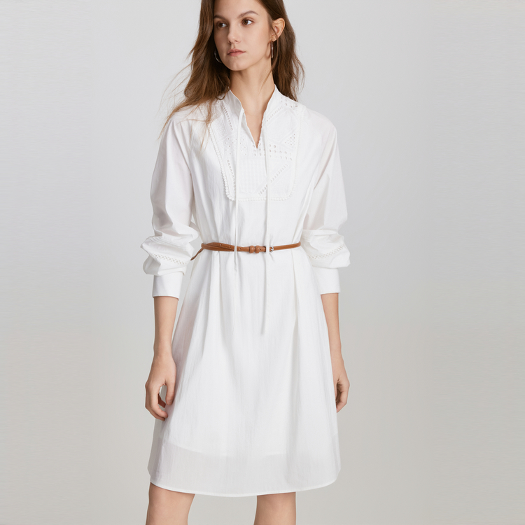 

ELLE Летняя новинка - женская белая юбка с длинными рукавами