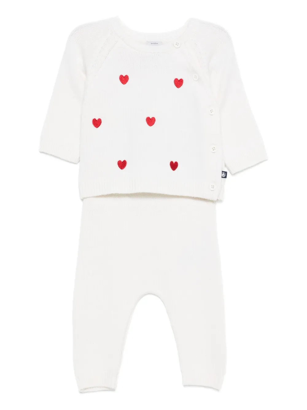 

Комплект из топа и брюк с вышивкой Petit Bateau, белый