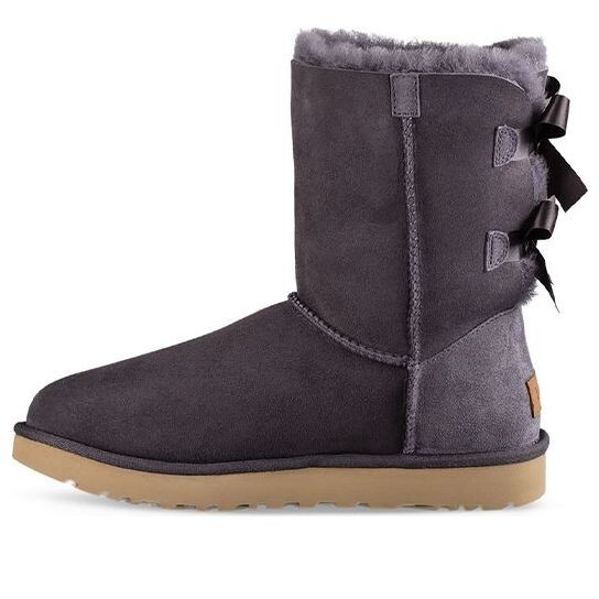 Ботинки зимние UGG Bailey Bow II 2.0 с флисовой подкладкой, фиолетово-серый