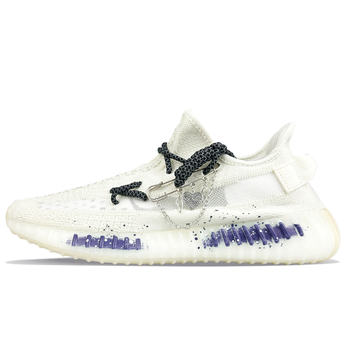 

Adidas Originals Изи Буст 350 В2 Абразивоустойчивые низкие кеды унисекс белый фиолетовый, цвет White Purple