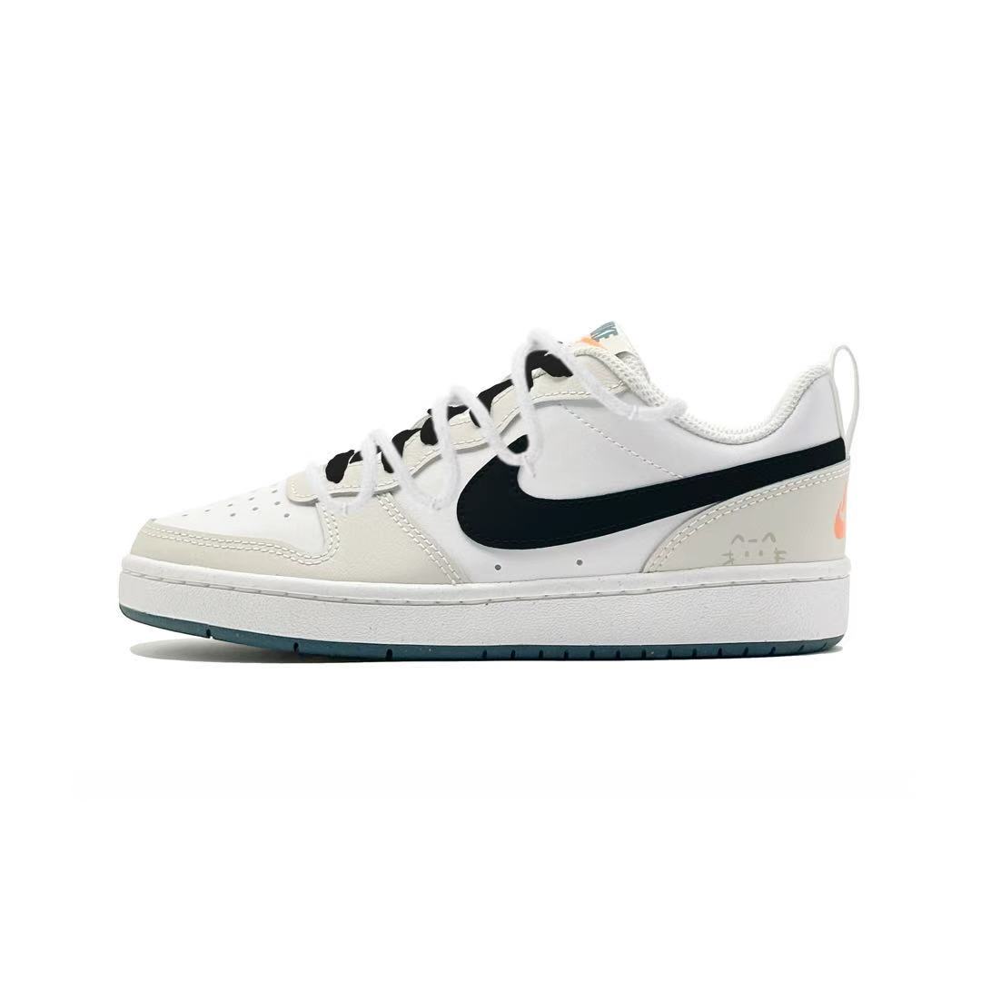 

Кроссовки Court Borough2 Cloud Edge Ink Trace Leather Slip Resistant Cushioning Abrasion Resistant Low top Nike, экрю