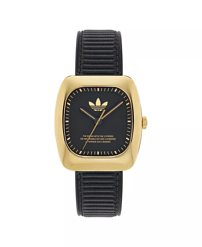 

Унисекс-часы аналоговые, кожаный ремешок, черные, 37 мм adidas