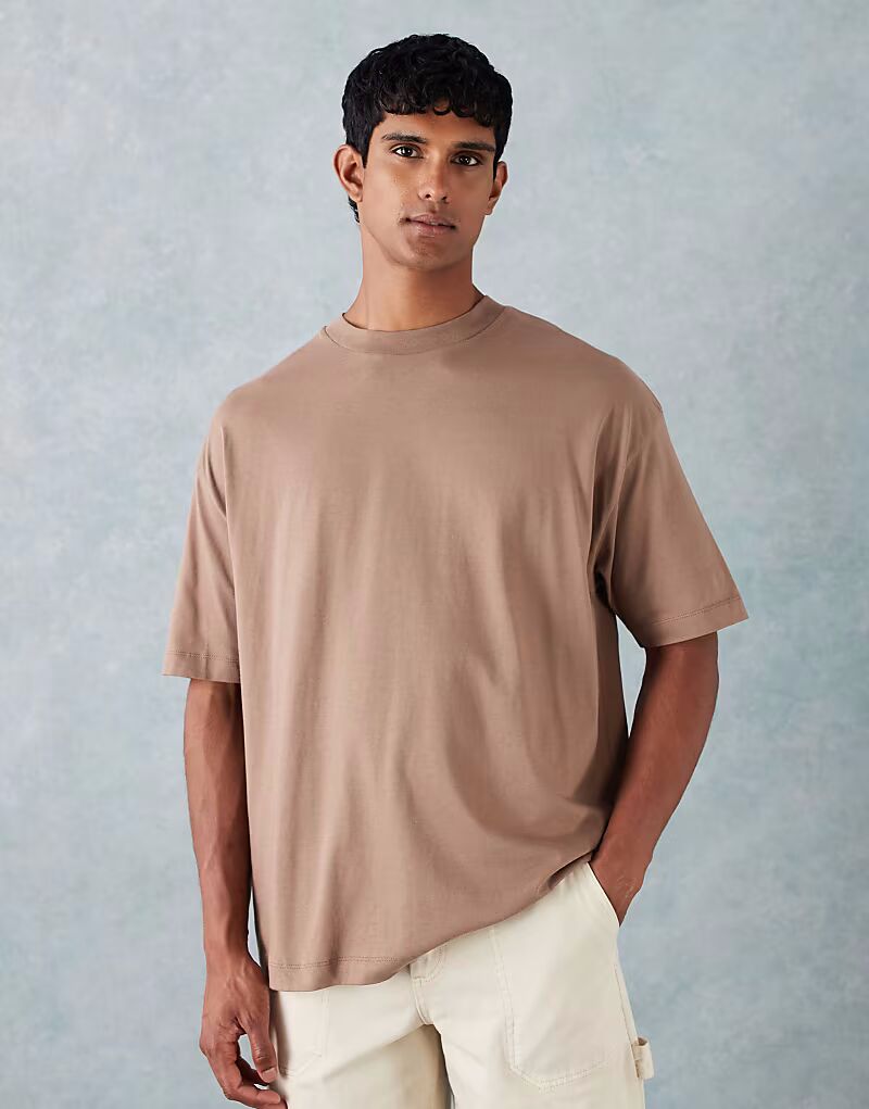 

Футболка оверсайз Essentials коричневого цвета Asos Design, Коричневый, Футболка оверсайз Essentials коричневого цвета Asos Design