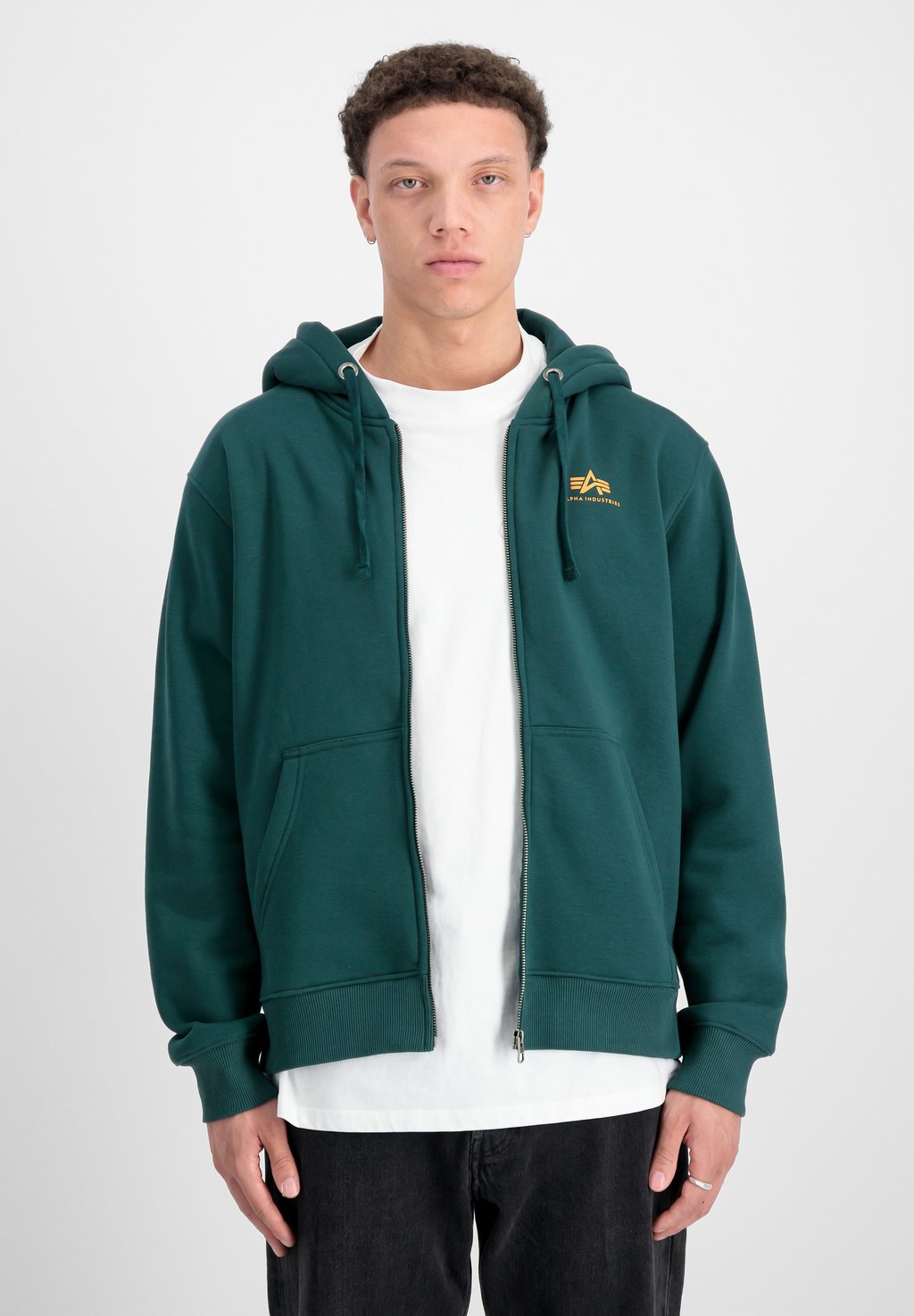 

Толстовка на молнии BASIC SMALL LOGO Alpha Industries, зеленый