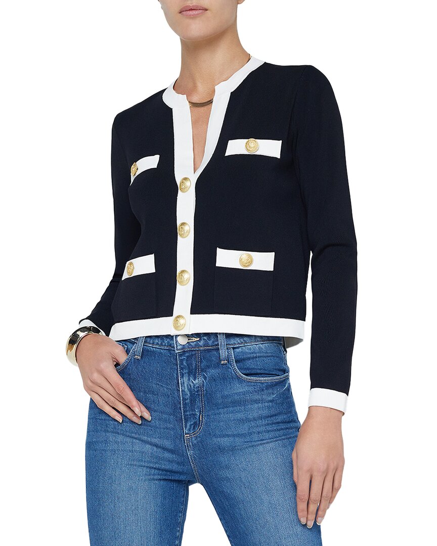 

Кардиган Estefania с отделкой от L'AGENCE, черно-белый