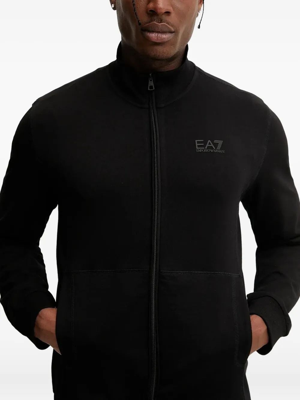 

Толстовка на молнии с логотипом Ea7 Emporio Armani, черный
