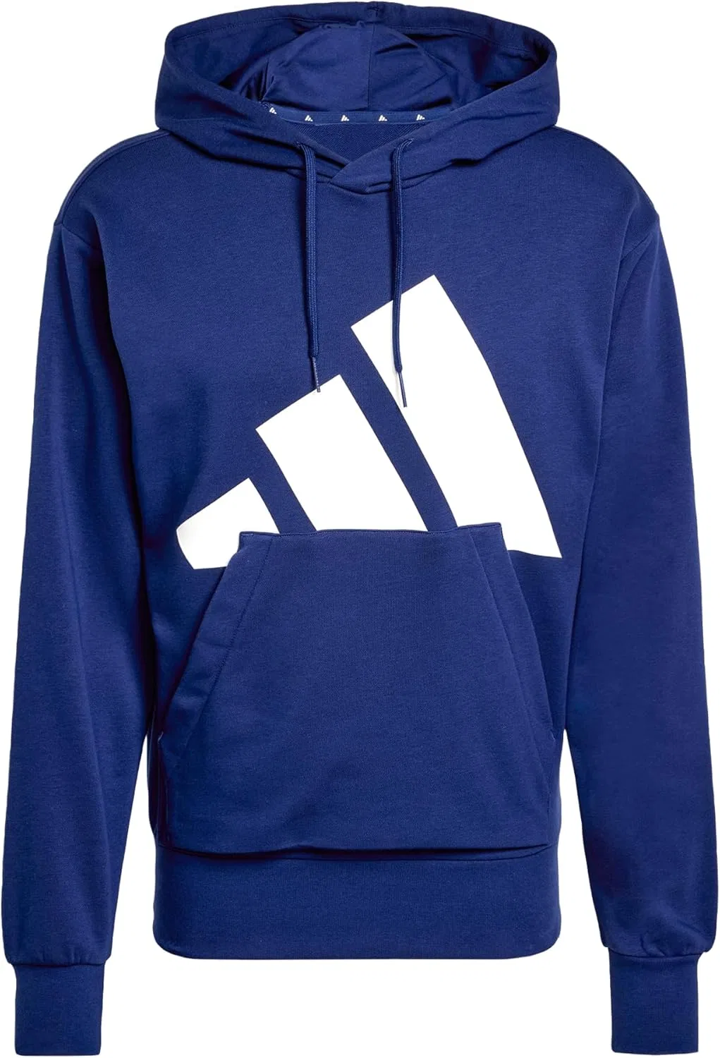 Толстовка Adidas Essentials Big Logo French Terry с капюшоном, темно-синий/белый
