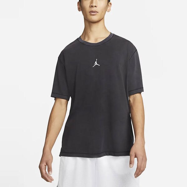 Футболка Men's Air Jordan Logo Printing Sports Pullover Round Neck Short Sleeve Black T-Shirt, черный — фото 4