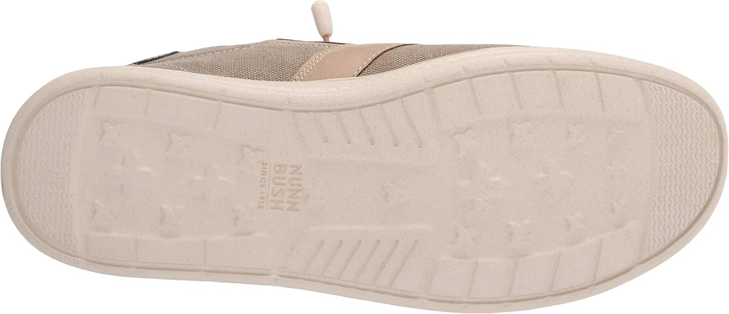 Мужские лоферы Nunn Bush Brewski Moc Toe Slip-On из парусиновой вязки с эластичным шнурком, 2-Stone — фото 4