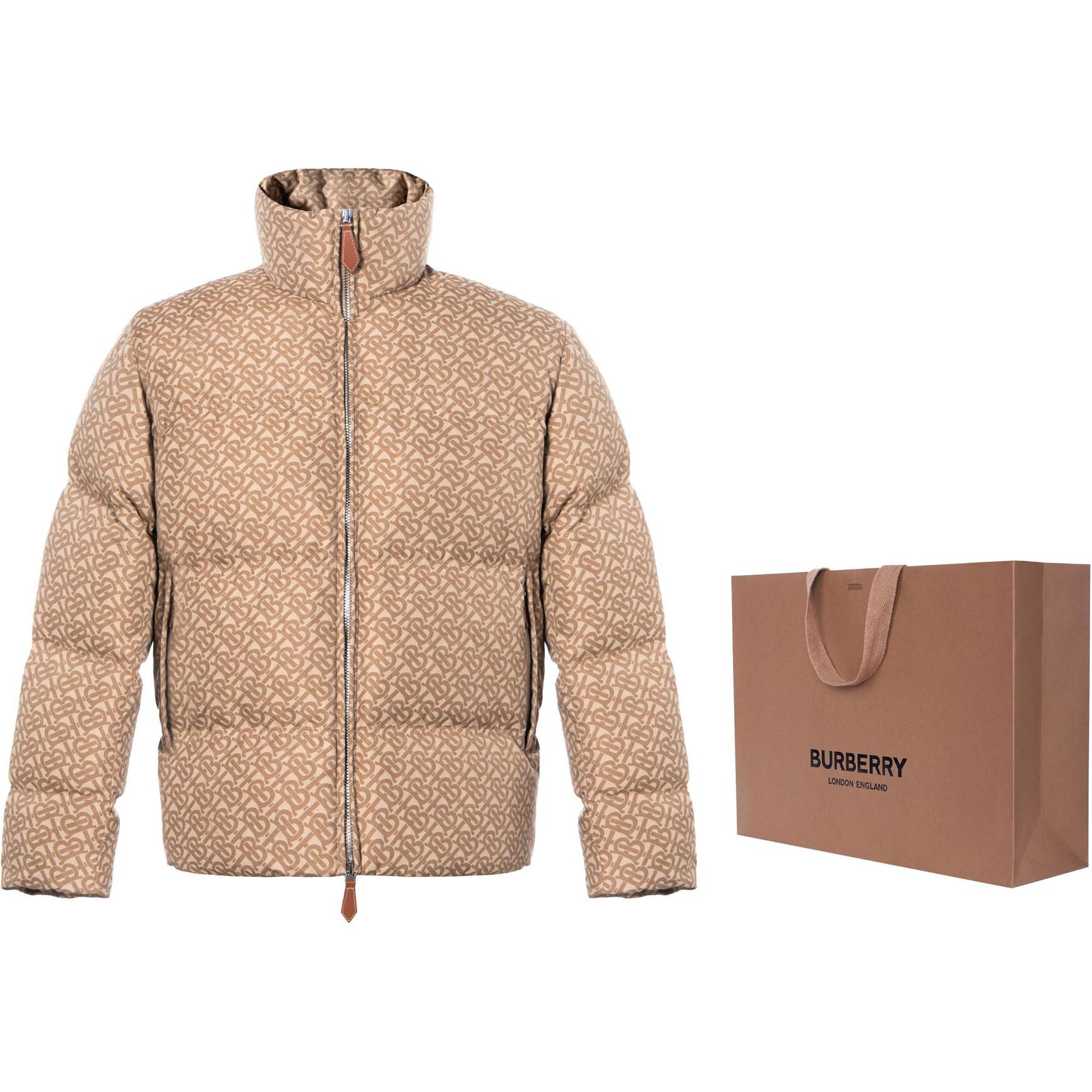 Пуховая куртка Burberry Monogram Jacquard, Soft Tawny — фото 4