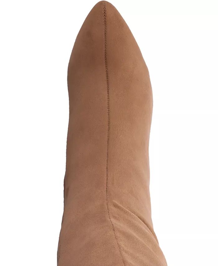Женские сапоги Ameylia Block Heel до колена Journee Collection, коричневый — фото 4