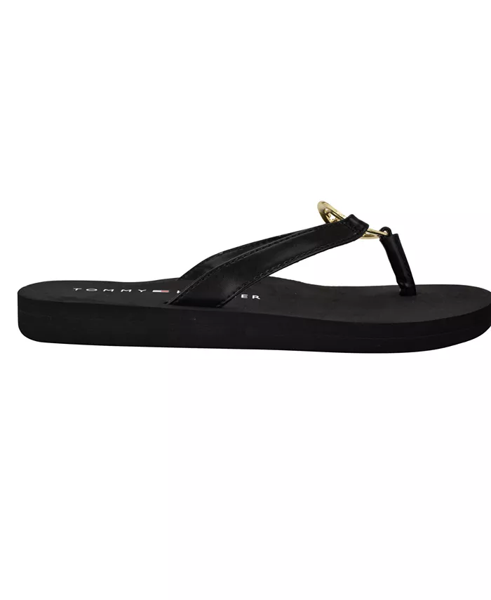Женские шлепанцы Crelina Logo Flip Flop Tommy Hilfiger, черный — фото 2
