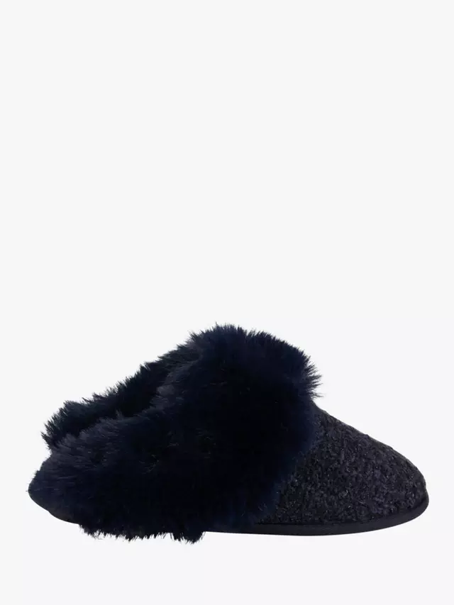 

Тапочки totes Textured Faux Fur, темно-синий