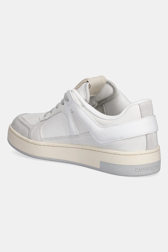 Кроссовки Basket Cup низкие на шнурках из комбинированной кожи Calvin Klein Jeans, белый — фото 3