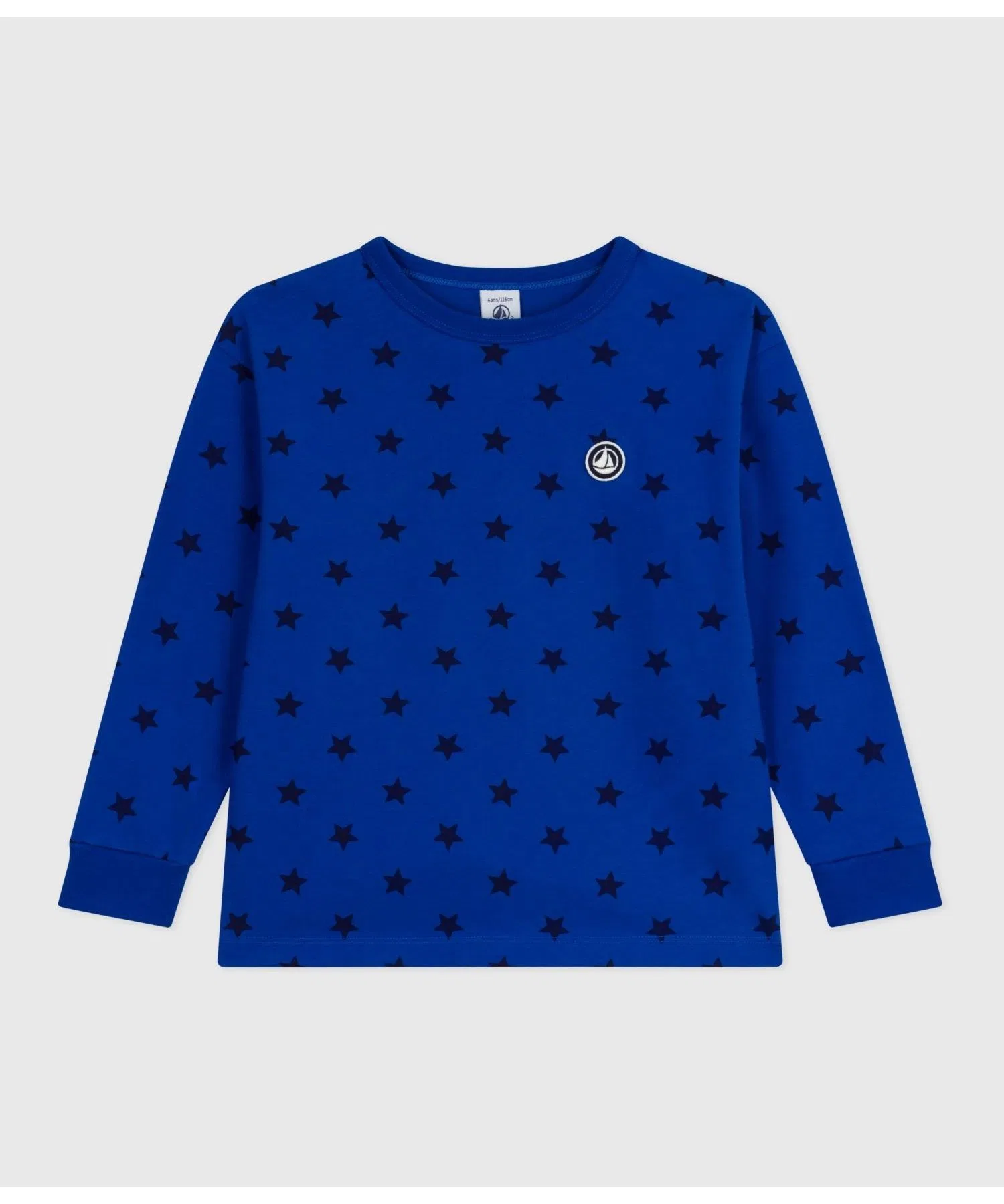 Детская футболка с длинным рукавом Petit Bateau синяя