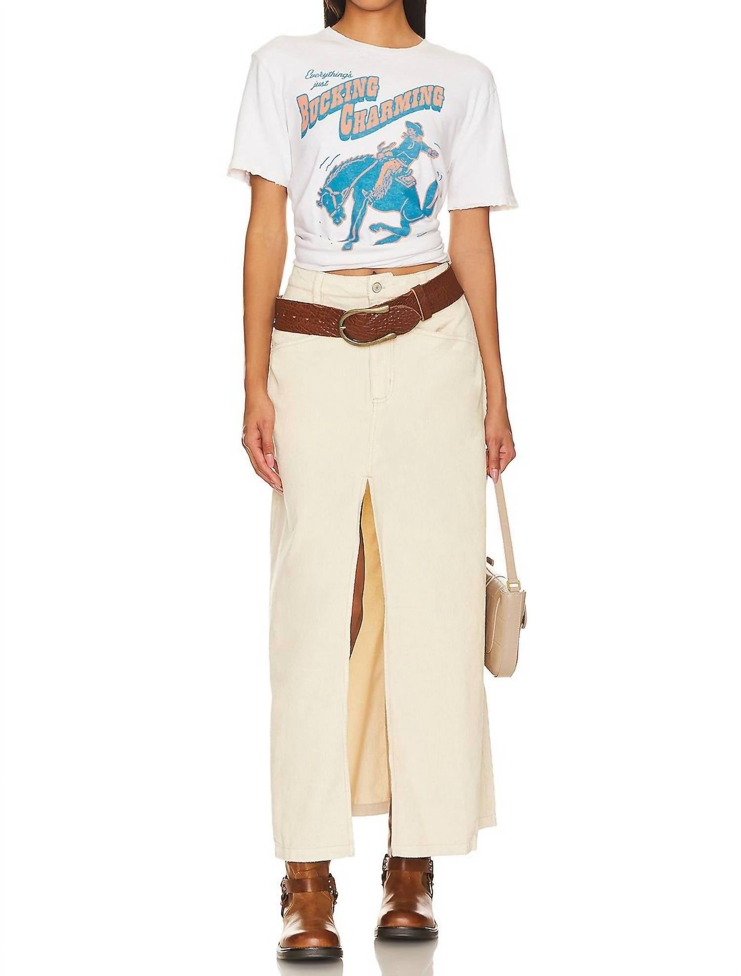 

Юбка макси Come As You Are Cord из бука Free People, цвет beechwood
