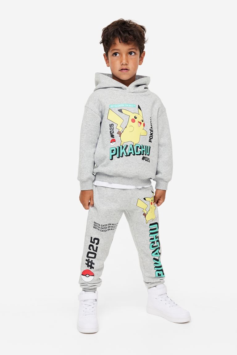 

Комплект из 2 предметов H&M x Pokémon Printed Sweatshirt, светло-серый