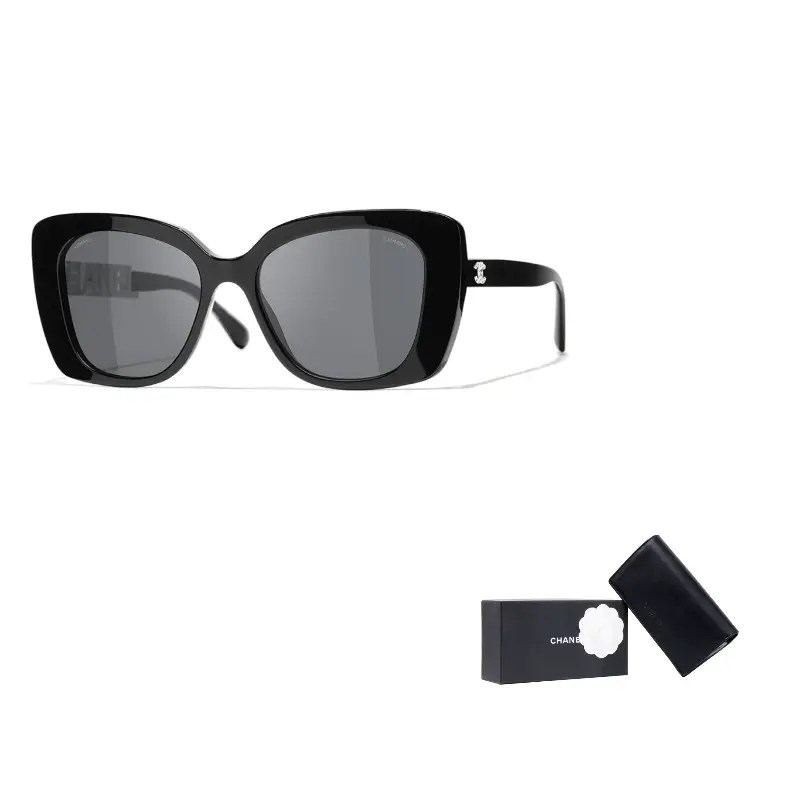 

CHANEL Пластиковая оправа бабочка солнцезащитные очки Women's, Black, Asia Version CH5422BA