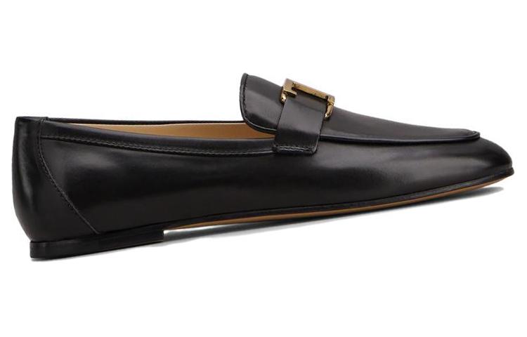 Футболка с логотипом T Кожаные лоферы женские TOD'S — фото 3