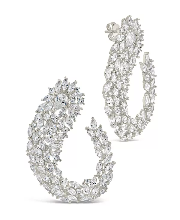 

Крупные серьги-подвески Gwen с кубическим цирконием Sterling Forever, silver