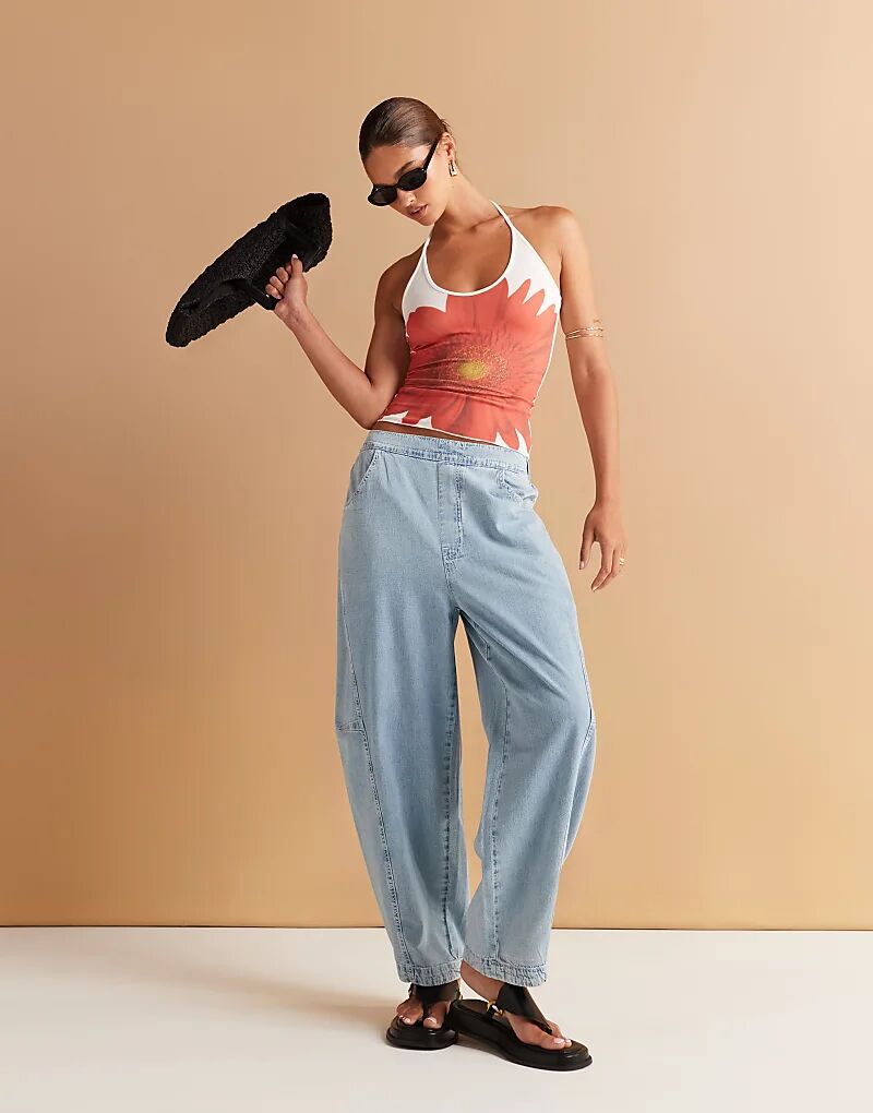 

Мягкие джинсы-шаровары ASOS DESIGN средне-синего цвета