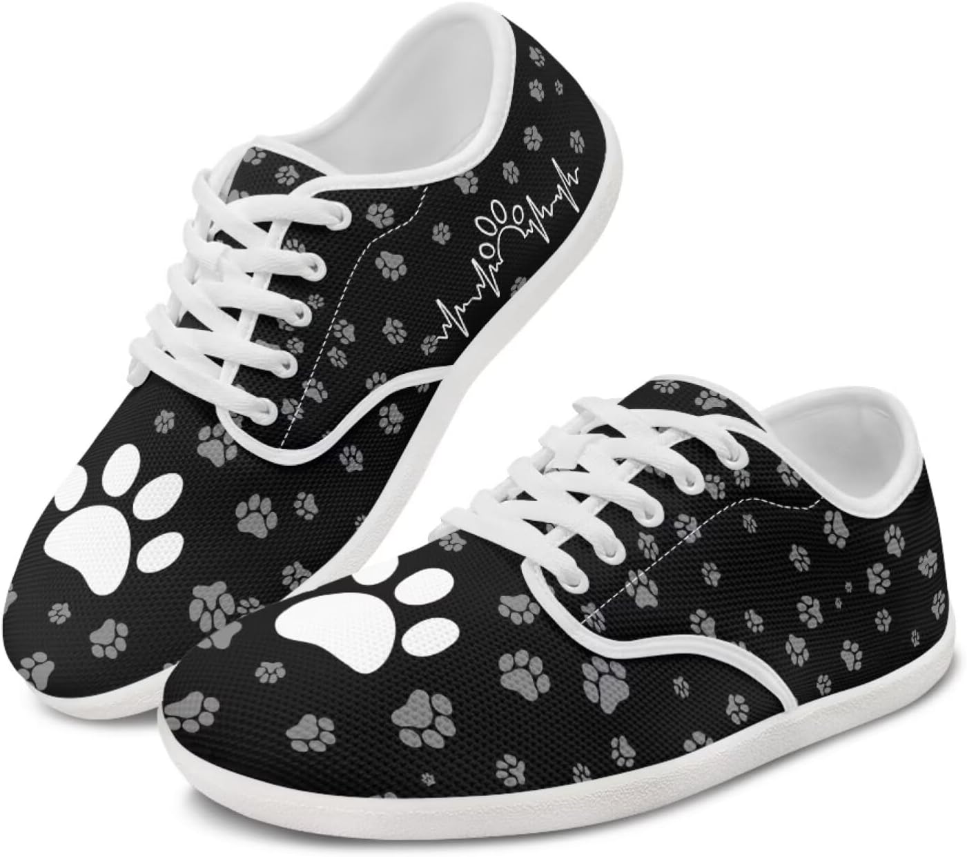 

Мужские обувь с широкой носочной частью Минималистичная обувь Легкие туфли без шнуровки для прогулок для женщин и мужчин Pointodoor, Dog Paw Print