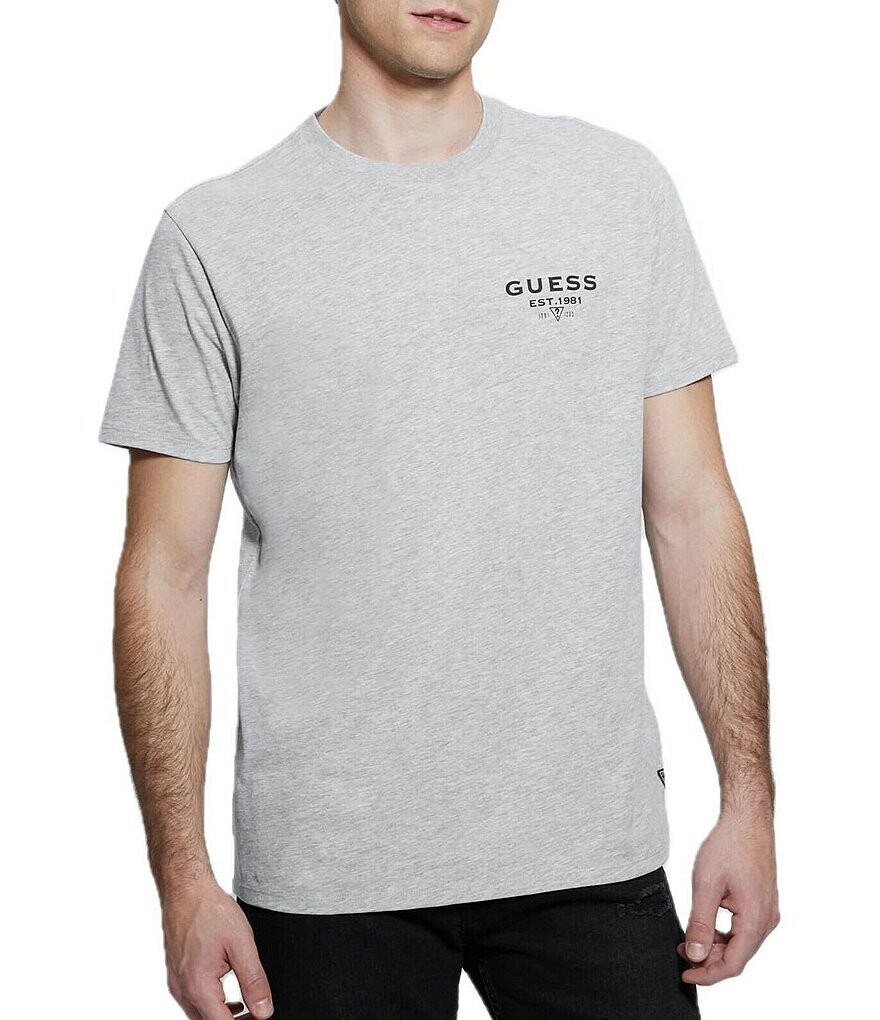 

Классическая футболка Guess с коротким рукавом и логотипом, серый