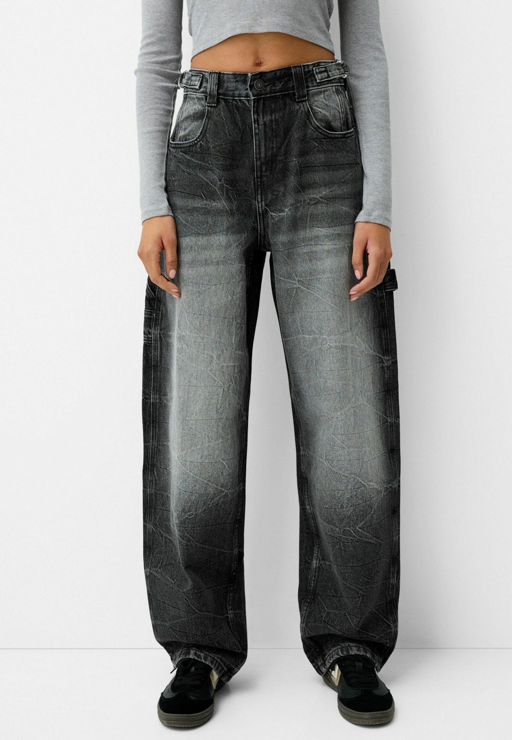 

Мешковатые джинсы CARPENTER Bershka, черный