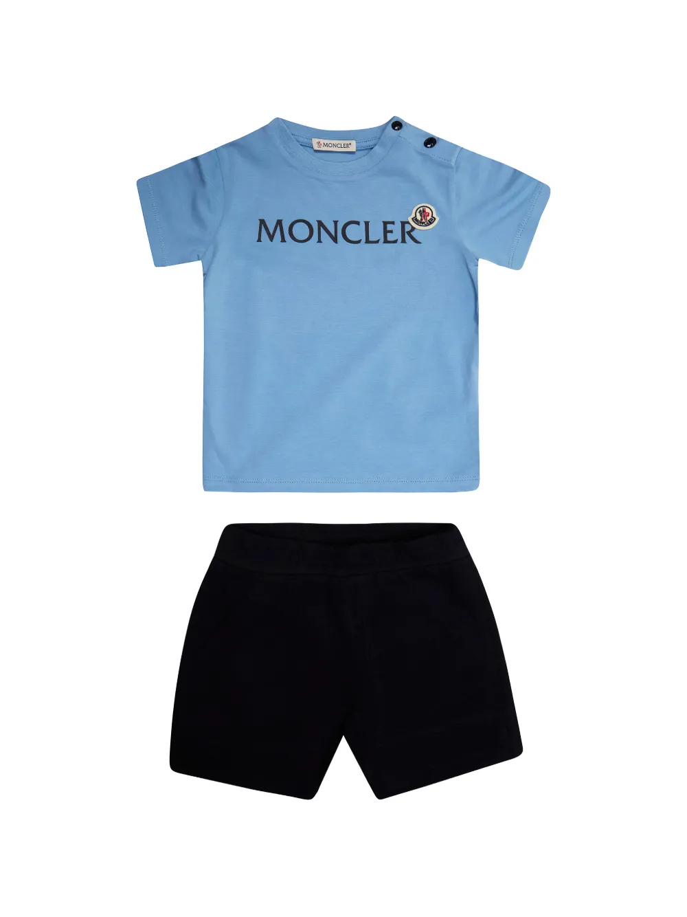 

Комплект из футболки и шорт с логотипом Moncler Enfant, синий