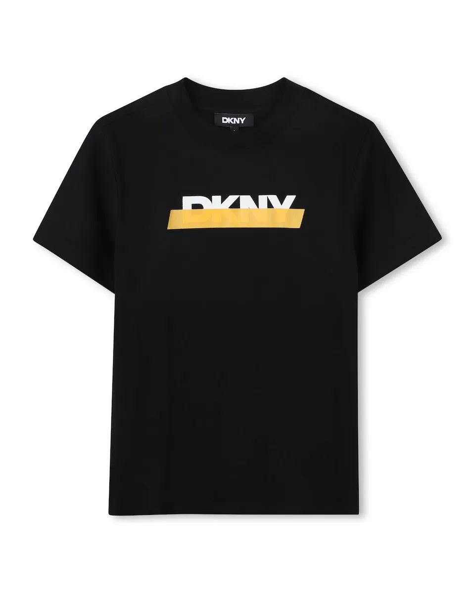 

Детская хлопковая футболка DKNY, черный
