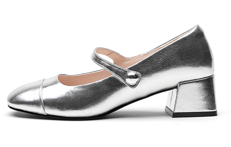

Туфли Мэри Джейн женские серебристые Toomanyshoes