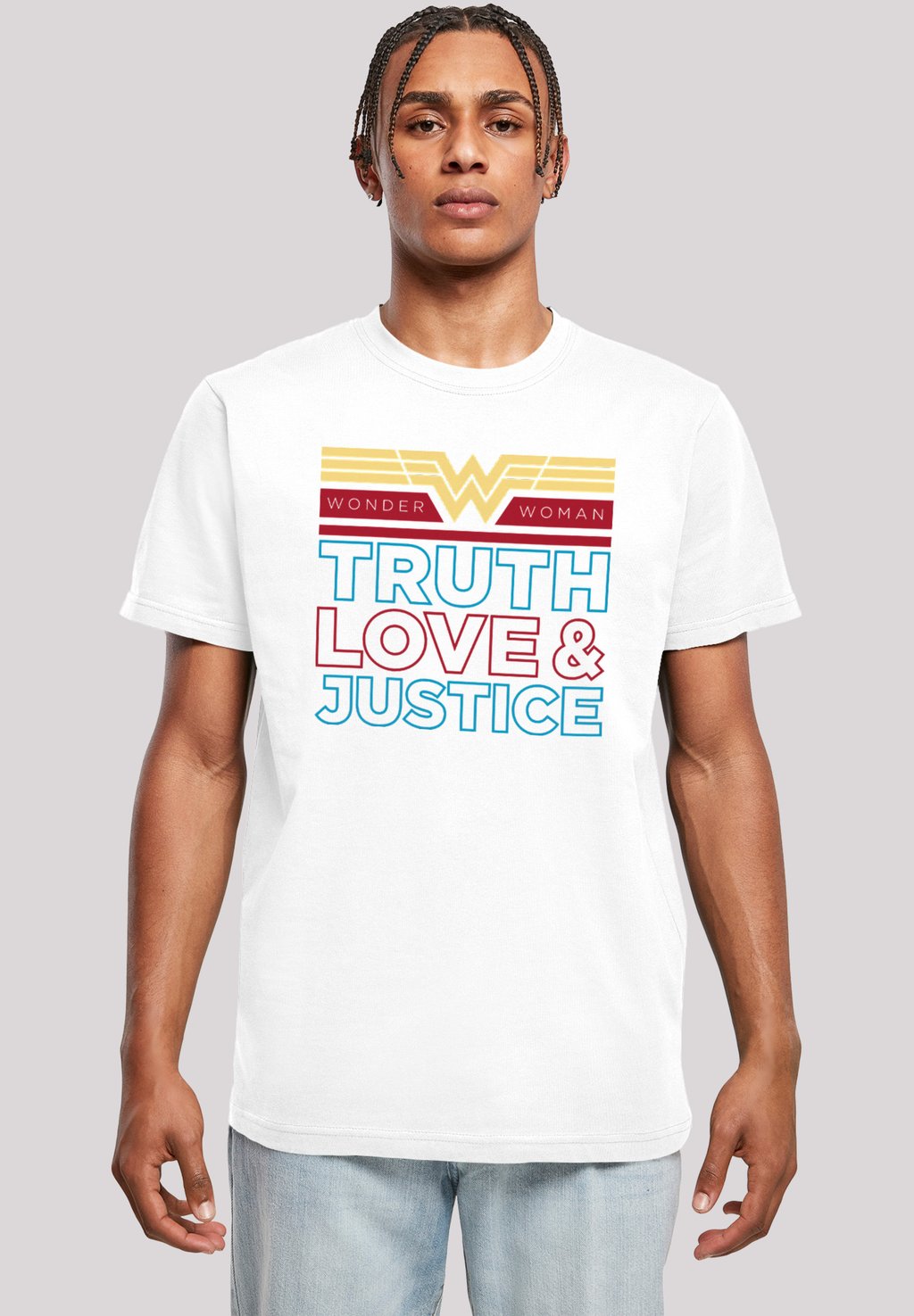 

Футболка с принтом DC COMICS TRUTH LOVE AND JUSTICE F4NT4STIC, белый