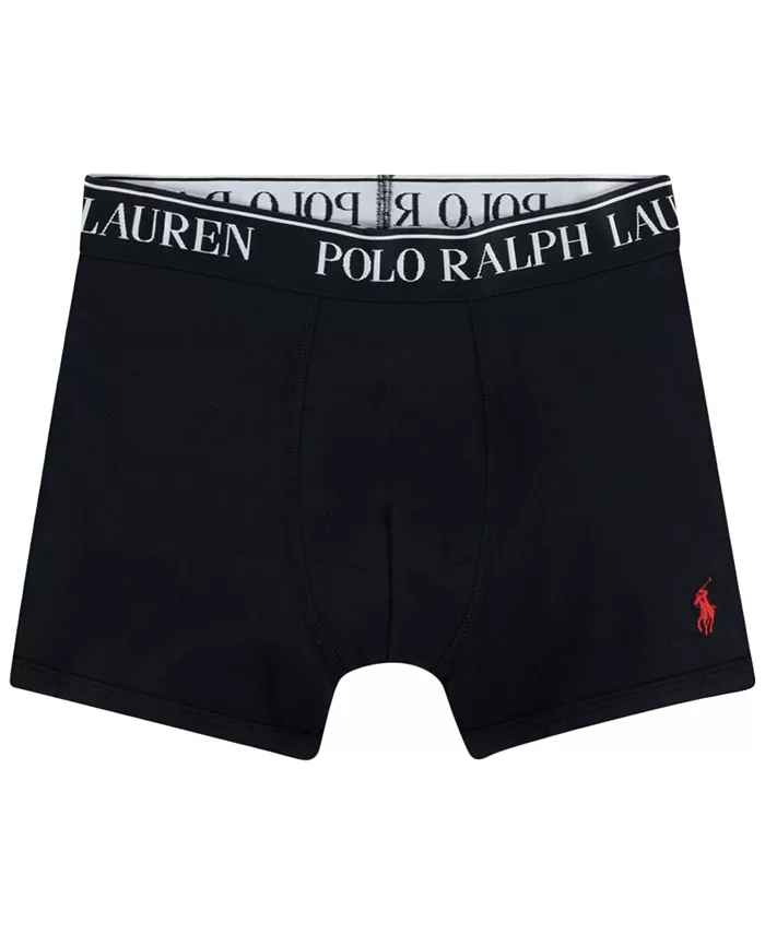Боксеры из хлопка с эластаном для мальчиков, 3 шт Polo Ralph Lauren, серый — фото 3