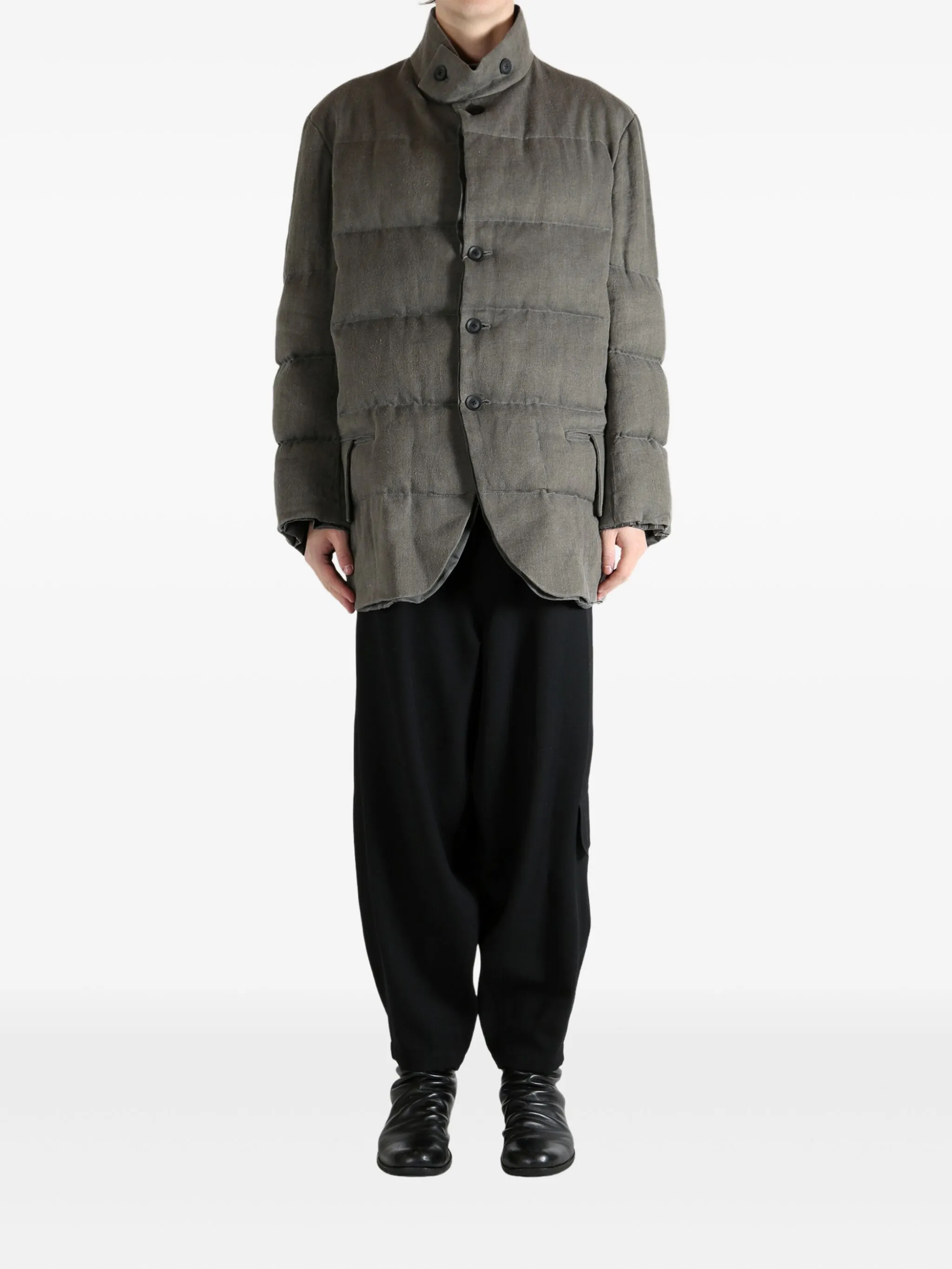 Утепленная дизайнерская куртка с подкладкой Yohji Yamamoto, серый — фото 2