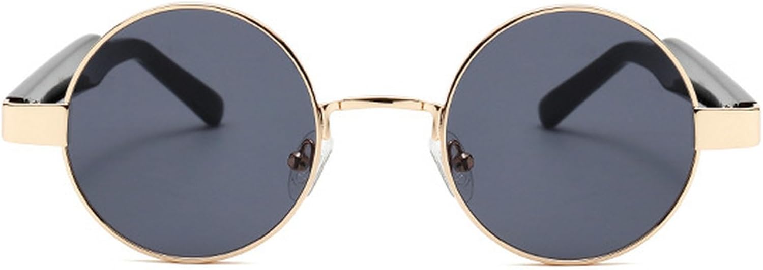 

Ретро круглые солнцезащитные очки для женщин, модный дизайн 90-х, мужские маленькие солнцезащитные очки с защитой от УФ-излучения, стиль Y2k, панк-очки mincl, Gold Gray