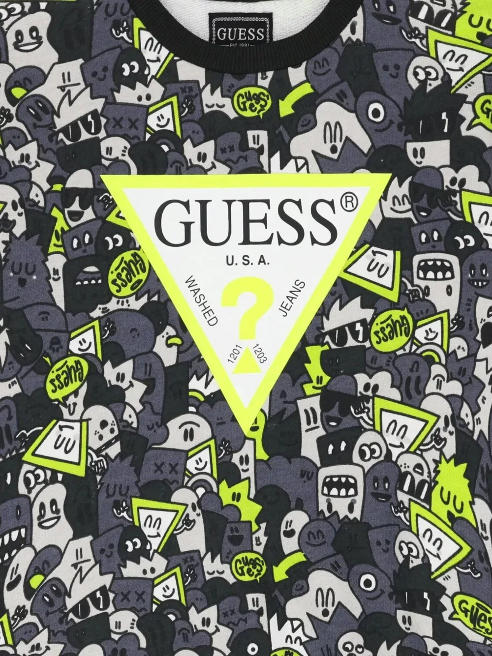 Толстовка с узором Guess Kids, серый — фото 3