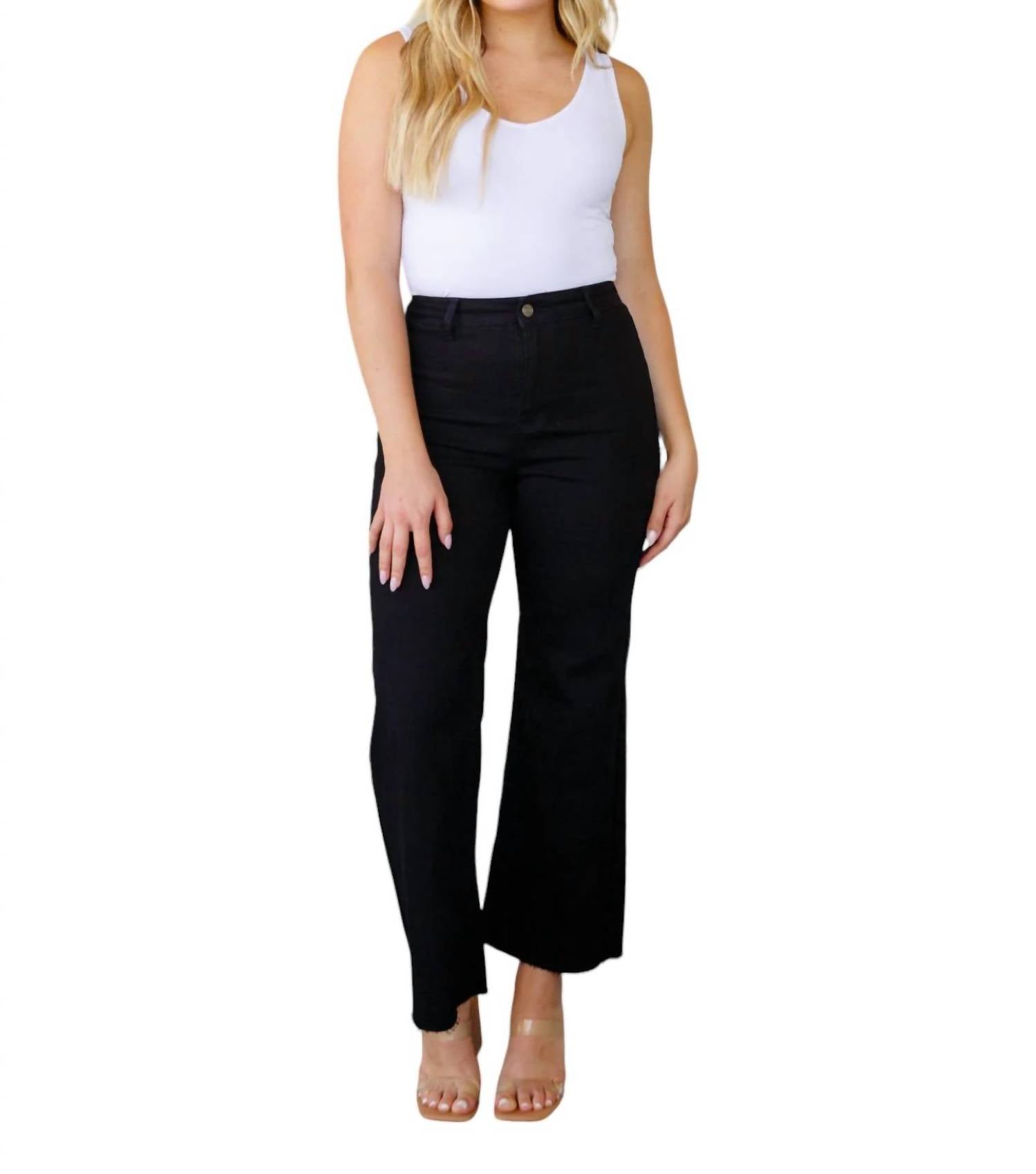 

Укороченные джинсы August High Rise Wide Leg черного цвета AnnieWear