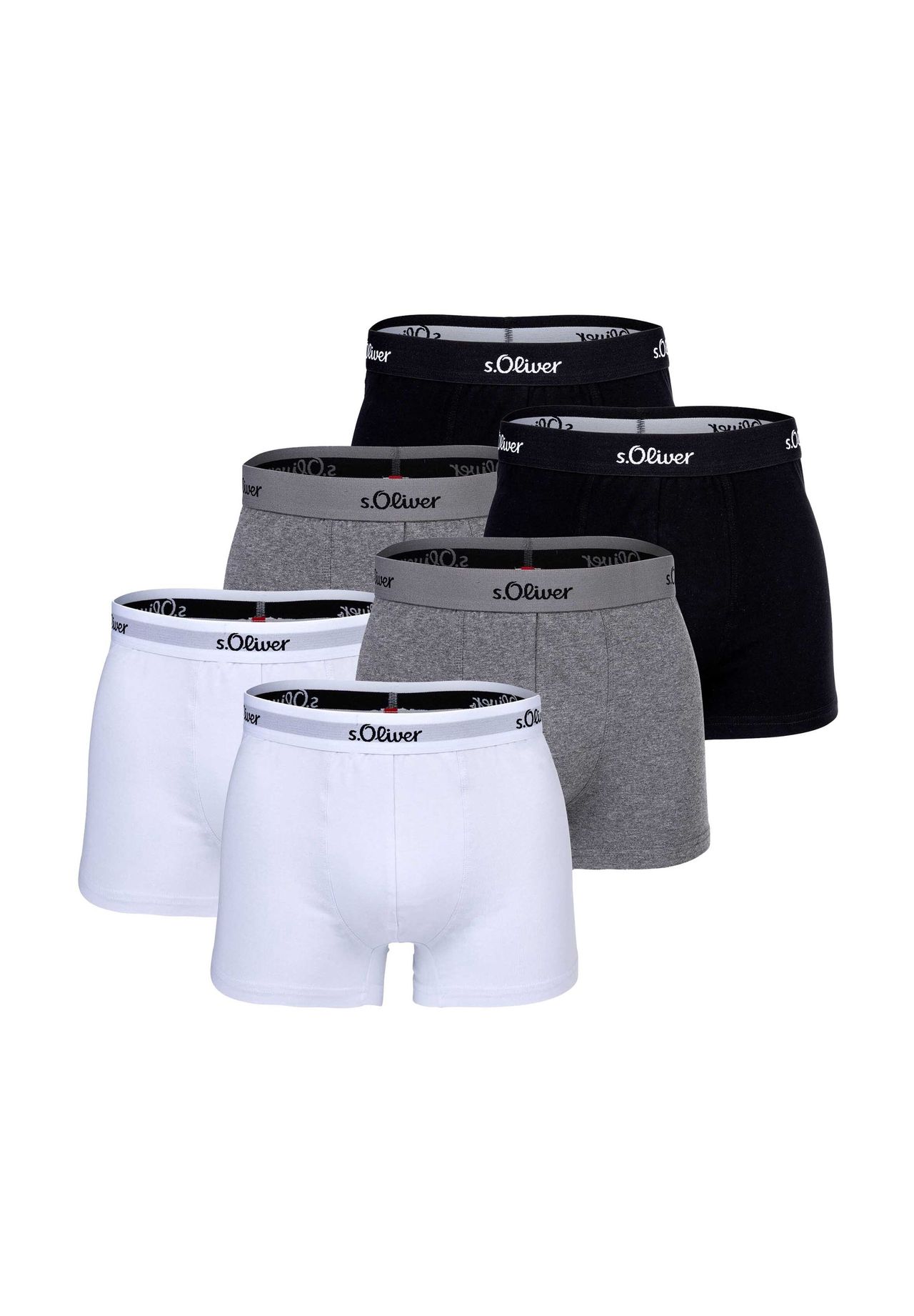 

Мужские боксеры, 6 шт - трусы-боксеры, хлопок стрейч S.Oliver, цвет Grau/schwarz/wei_