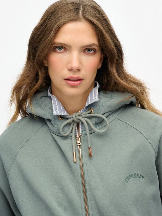 Элегантный худи Essential Logo Oversized из чистого органического хлопка Superdry, Lily Pad Green — фото 4